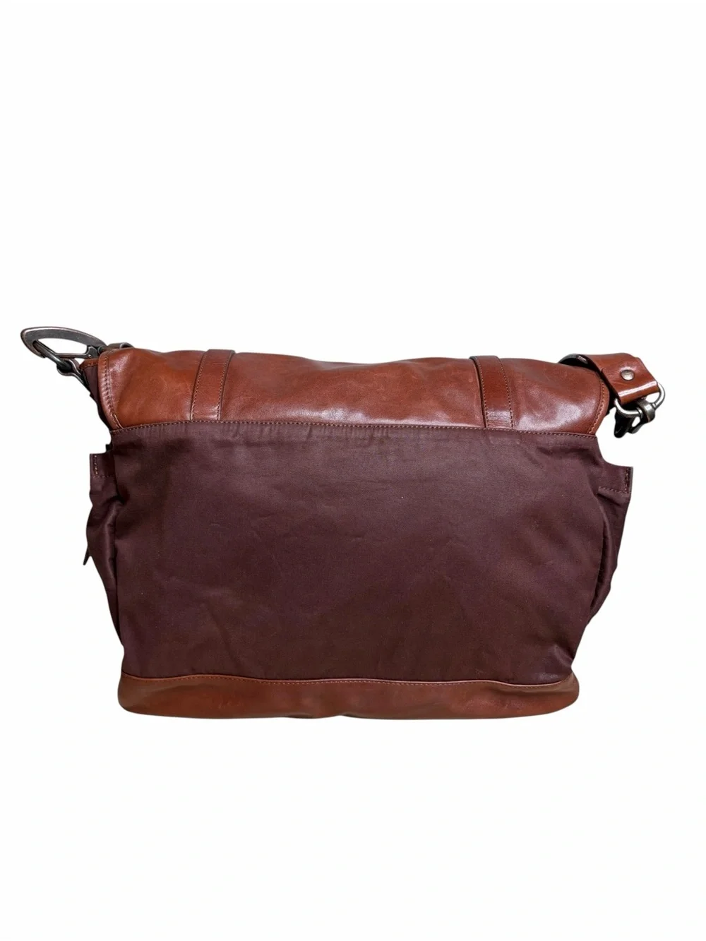 Francesco Biasia Brown Leather Messenger Bag Soft Laptop Work Travel Crossbody